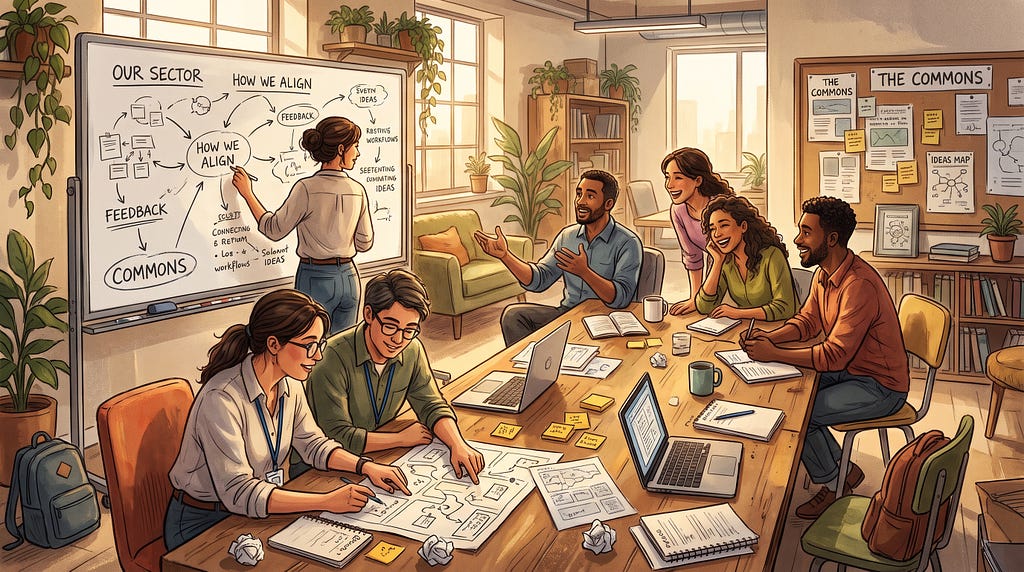 The Relational Commons as the Modern Watercooler\u200a—\u200aImage by Gemini\u00a0(AI)