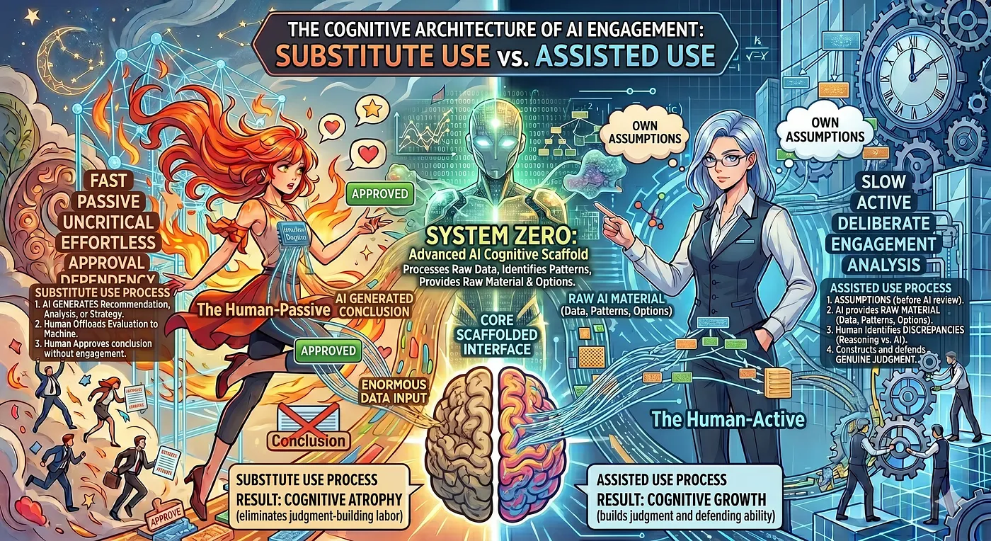 Substitute Use Vs. Assisted Use of AI — Generated by Gemini