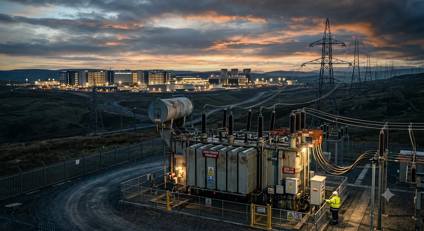 A power transformer powering a city — Image by Gemini
