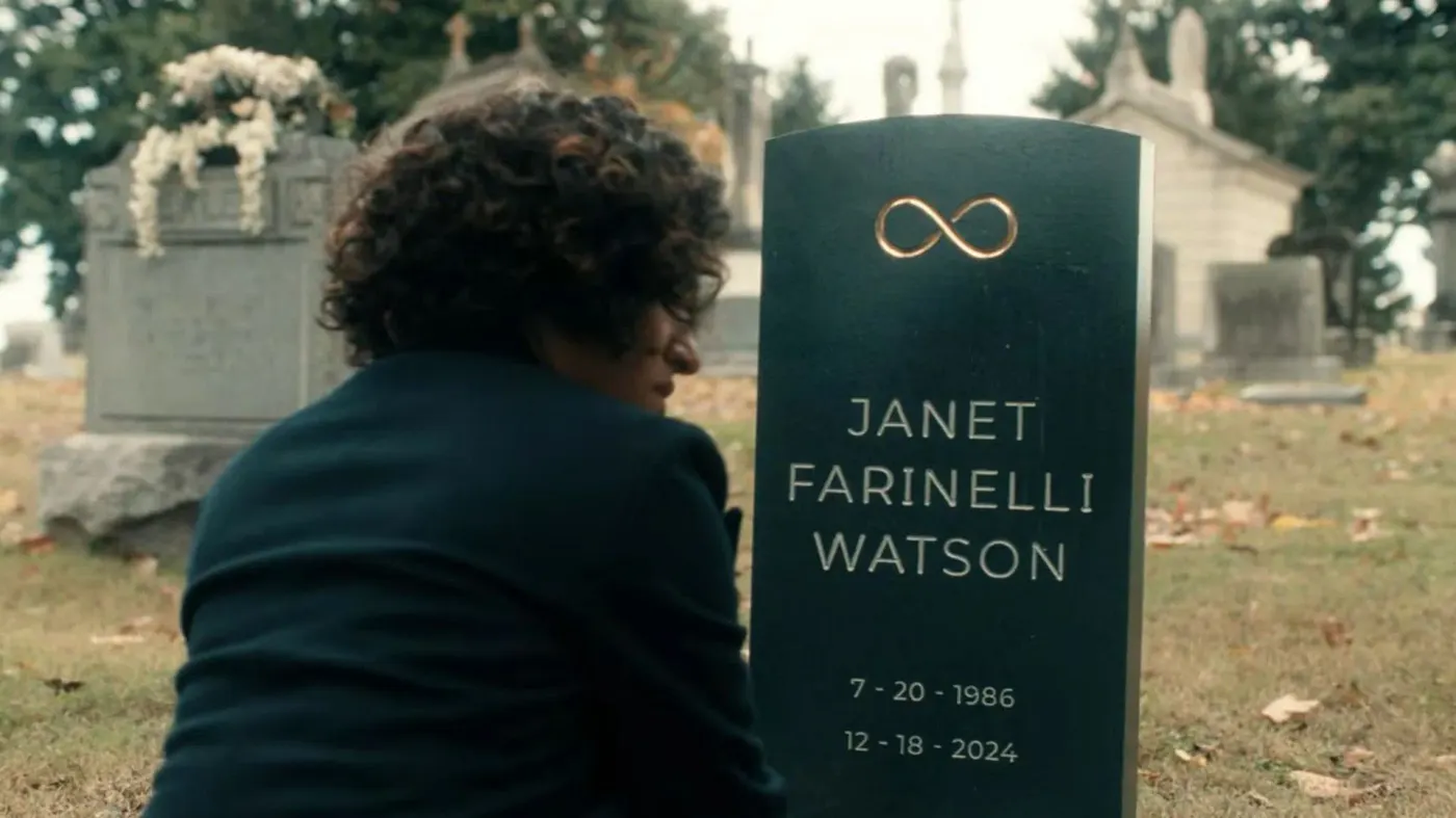 Lucy visiting Janet’s grave in Scarpetta — Image from Google