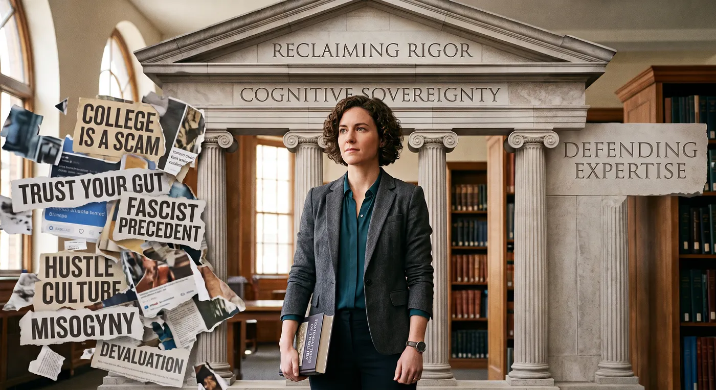 The media increasingly tells us to skip college, but there’s a much darker history behind it. — Image from Gemini